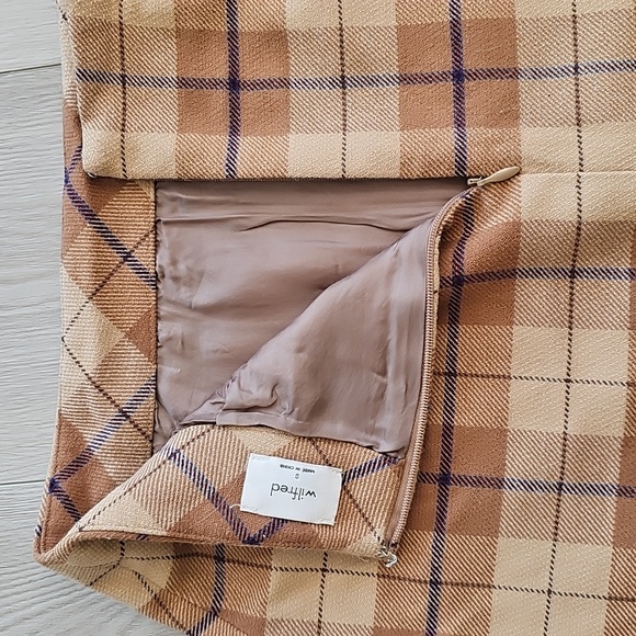 Wilfred Classic A-Line Lenzing Wool Blend Plaid Check Academia Mini Skirt, 0 - Picture 6 of 12